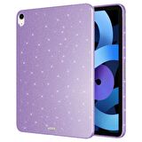 Apple iPad Air 10.9 2022 5.Nesil ile Uyumlu Simli Tasarımlı Tablet Kılıfı