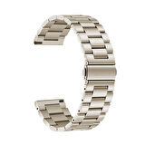 Samsung Galaxy Watch 42mm ile Uyumlu Kordon Ayarlanabilir Baklalı Metal Kordon