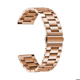Samsung Galaxy Watch Active 2 40mm ile Uyumlu Kordon Ayarlanabilir Baklalı Metal Kordon