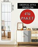 4'lü Takım Dekoratif Kare Ayna - 30cm X 30cm Çift Taraflı Bant İle Gönderilir