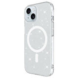 Apple iPhone 15 Plus Max ile Uyumlu Kılıf Magsafe Şarj Özellikli Simli Şeffaf Arka Yüzey Kapak