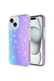 Apple iPhone 13 Uyumlu Kılıf Parlak Renk Geçişli Renkli Kenarlı Telefon Kılıfı Kapak