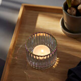 Tealight mumluk, sedef rengi, 5 cm