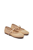 Kadın Hasır Örme Fileli Makosen Espadril Tokalı Babet 9015