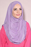 Hazır 3 Bantlı Tesettür Sandy Hijab Eflatun - Eflatun