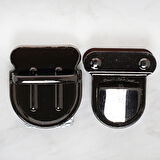 Loren Metal Çanta Kilidi Büyük Siyah