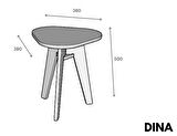 Dina Üçgen Tekli Plywood Sehpa – Doğal Ahşap, Modern Tasarım Yan Sehpa