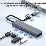 4 çıkışlı Usb Usb type-c çoğaltıcı Usb 3.0 yüksek veri hızlı usb çoğaltıcı çoklayıcı adaptör