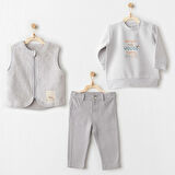 Andywawa AC26111 Hello Autumn 3'lü Takım Grey