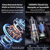 110w Ultra Güçlü Turbo araç ev süpürgesi araba yıkama süpürgesi 1 Saat kullanım şarjlı