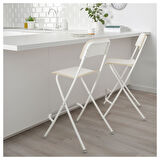 Bar sandalyesi, beyaz, 63 cm, katlanabilir