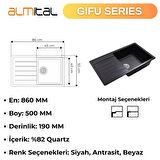 Granit Evye GIFU Series Black 86x50 (SİYAH) 