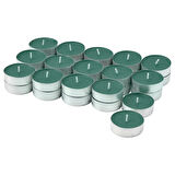 Kokulu tealight mum, yeşil, 3.5 saat, köknar ağacı