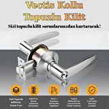 Vectis Kollu Topuzlu Kilit - Amerikan Tipi Otel Kilidi - Siyah (Eski Topuzlu Kilit Yerine Uyumlu)