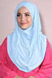 3 Bantlı Tesettür Sandy Hijab Bebe Mavisi - Bebe Mavisi