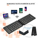 TrendStore Android, iOS ve PC Uyumlu Ultra İnce Katlanabilir Bluetooth Klavye 