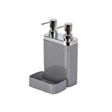 GRİ SÜNGER HAZNELİ MUTFAK SIVI SABUNLUK (300 ml) ve BULAŞIK DETERJANLIK (500 ml)