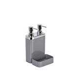 GRİ SÜNGER HAZNELİ MUTFAK SIVI SABUNLUK (300 ml) ve BULAŞIK DETERJANLIK (500 ml)