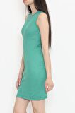 Kaşkorse Sıfır Kol Elbise Yeşil - 10814.1567.