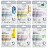 Deep Fresh C Vitamini & Hyaluronic Acid & Aloe Vera& Zinc Oxide & Ginseng ve Rice & Collagen Yüz Maskesi 6 adet