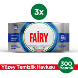 Fairy Platinum Antibakteriyel Yüzey Temizlik Havlusu 100 Yaprak 3 Adet | Beyaz Sirke & Karbonat