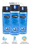 Deep Fresh Pratik Kapaklı Erkek Duş Jeli Cool Men 3 x 500 ml