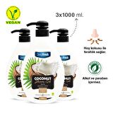 Deep Fresh Hindistan Cevizi Aromalı Tüm Ciltler İçin Kalıcı Kokulu Duş Jeli 3 x 1000 ml