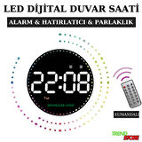 Trenstore 10 İnç Ev Dekorasyonu Yuvarlak LED Akıllı Kumandalı Takvim Duvar Saati