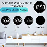 Trenstore 10 İnç Ev Dekorasyonu Yuvarlak LED Akıllı Kumandalı Takvim Duvar Saati
