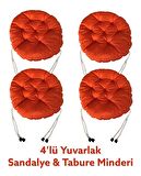 Yuvarlak Tabure Minderi - Puf Minder 4 Adet - 40 CM Çapında
