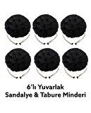Yuvarlak Tabure Minderi - Puf Minder 6 Adet - 40 CM Çapında