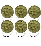 Yuvarlak Tabure Minderi - Puf Minder 6 Adet - 40 CM Çapında
