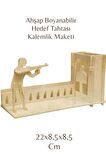 3d Boyanabilir Ahşap Yap Boz Puzzle - Ahşap 3d Hedef Tahtası Temalı Kalemlik Maketi