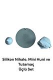 Isıya Dayanıklı Kaymaz Silikon Nihale  Yanmaz Tutamaç ve Mini Huni - Üçlü Set