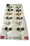 Top Şeklinde Eşarp Şal Türban Tesettür Klipsi Baş Örtüsü Klipsi Eşarp Tesettür Klipsi 12'li Paket