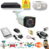 1 KAMERALI SET - İNSAN YÜZ VE HAREKET ALGILAYAN 1080P 5MP SONY LENS GÜVENLİK KAMERASI SETİ 7808