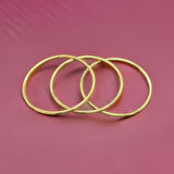 3'lü Gold Renk Oval Parlak Model Antialerjik 316L Çelik Kadın Bileklik