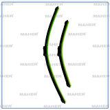 SILECEK SÜPÜRGESI TAKIM POLO 2009-2017 / A1 2010 / TOLEDO 2012 / FABIA 2014 / RAPID 2012 16MM BUTON 24+16 A555S (600MM+400MM) 6R1998002