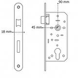 DOKKU GÖMME KİLİT 5 ADET ODA 2 ADET WC OVAL SİYAH 45MM X 18MM AYNA SET