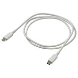USB-C - USB-C kablo, beyaz, 1.0 m