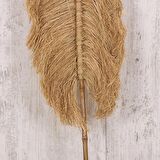 Japandi, Retro İskandinav Dekoratif Bambu Rattan Saksı Süsü Rafya Yelpaze Duvar Dekoru 2li 35x200cm