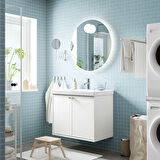 Lavabo dolabı, beyaz, 80x48x63 cm, 1 kapaklı