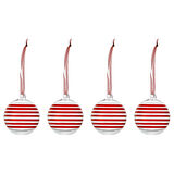 Ağaç süsü, cam-kırmızı, 6 cm, 4 adet