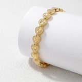 💎 Premium Şık ve Parlak Amorette 24K Gold Kaplama 8 mm Kadın Bijuteri Bileklik 3183KBV5D13  (~18cm)