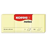 Kores Yapışkanlı Not Kağıdı Sarı 50x40 Mm  100 Syf