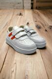 Çocuk Sneaker Spor Ayakkabı BEYAZ - TURUNCU