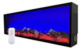 Dekoratif Elektrikli Yapay Şömine Farklı Renk Modları, Kumandalı, Bluetooth 90x25 Cm