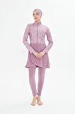 Kadın Tam Kapalı Tesettür Mayo 4 Parça – Desenli – PUDRA-XL