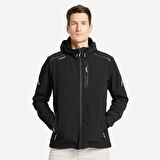 Erkek Rüzgar Kesen Yelkenli Montu - Açık Gri/Siyah - Softshell 500 - M