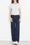 Beli Lastikli Crop Bluz Gri - 16552.1567.